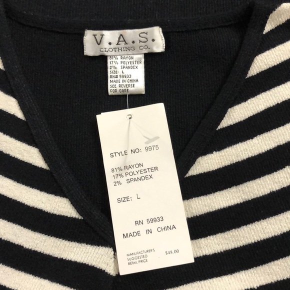 NWT V.A.S. CLOTHING CO TOP SIZE M-L - Picture 6 of 8